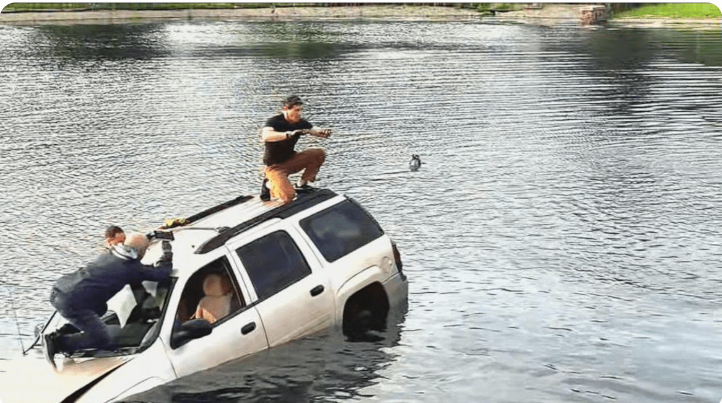 ABC News' Matt Gutman demonstrates how to escape from a car sinking in water.